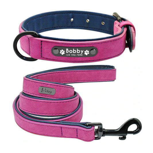 Leather Collar + Leash Set