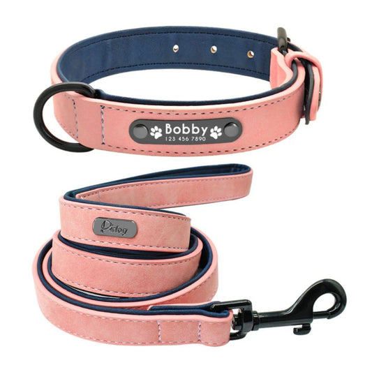 Leather Collar + Leash Set