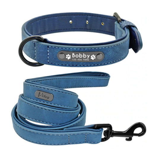 Leather Collar + Leash Set